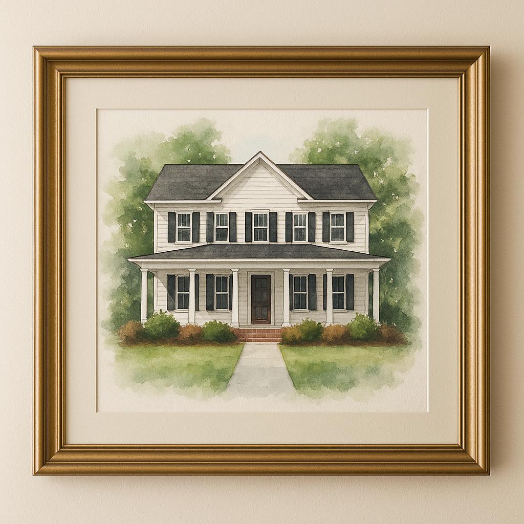 Custom Watercolor House Portrait photo,Watercolor House Painting,Personalized Housewarming photo Gift,First Home Gift,Realtor Closing gift,