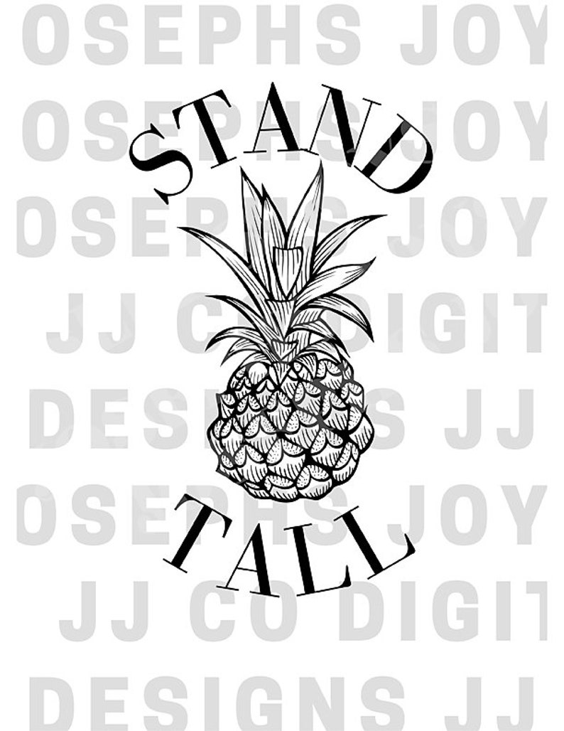 Pinapple fruit stand tall PNG SVG design digital download sublimation screen printing dtf dtg printing print transfer digital download