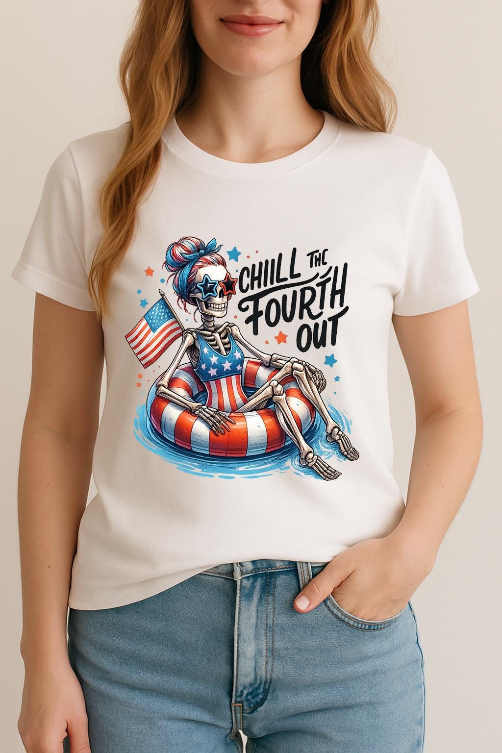 Skeleton Rafting Skeleton Raft Chill the Fourth Out Png Svg Sublimation Design Fourth of ...