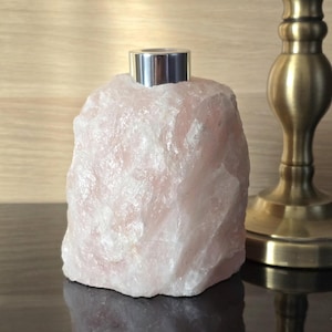 Difusor de aceite de cristal de cuarzo rosa / Aromaterapia para decoración del hogar