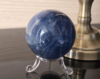 Esfera de fluorita / Fluorita azul / Decoración del hogar