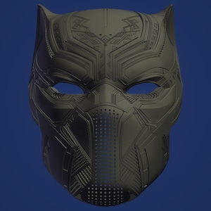 Black Panther Cosplay STL Mask File for 3D Printing - Black Panther full Mask with unique design - Just a Downloadable file