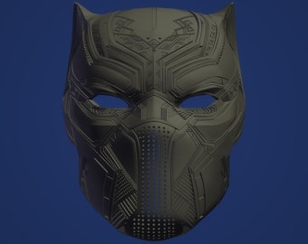 Black Panther Cosplay STL Mask File for 3D Printing - Black Panther full Mask with unique design - Just a Downloadable file
