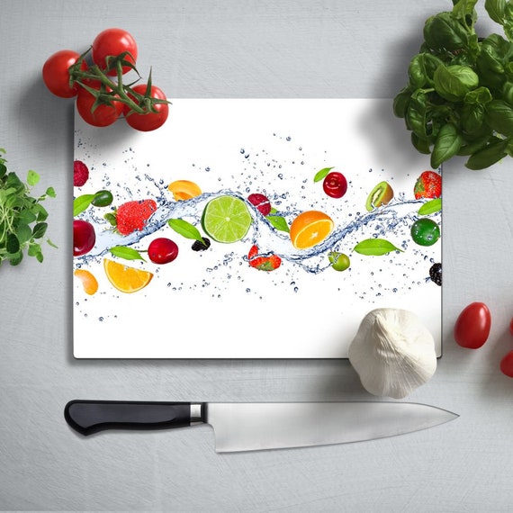 Tagliere in vetro-Arredamento cucina-Tagliere in vetro personalizzato- Tagliere in vetro per frutta -  Italia