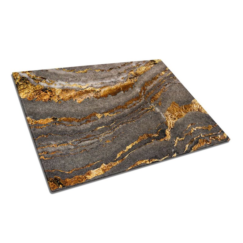 Personalized Glass Cutting Board Glass chopping board Abstract Golden Marble Glass Cutting board Kitchen Decor