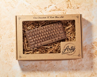 Caja de regalo de chocolate-chocolate hecha a mano-Regalo único-Regalo personalizado-Regalo para Techlovers-Regalo de Navidad-Teclado Chocolate Regalo del Día de la Madre
