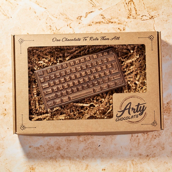 Handgemachte Schokolade-Schokoladen-Geschenkbox-Einzigartiges Geschenk-Personalisiertes Geschenk-Geschenk für Technikliebhaber-Weihnachtsgeschenk-Tastatur Schokoladen-Muttertagsgeschenk
