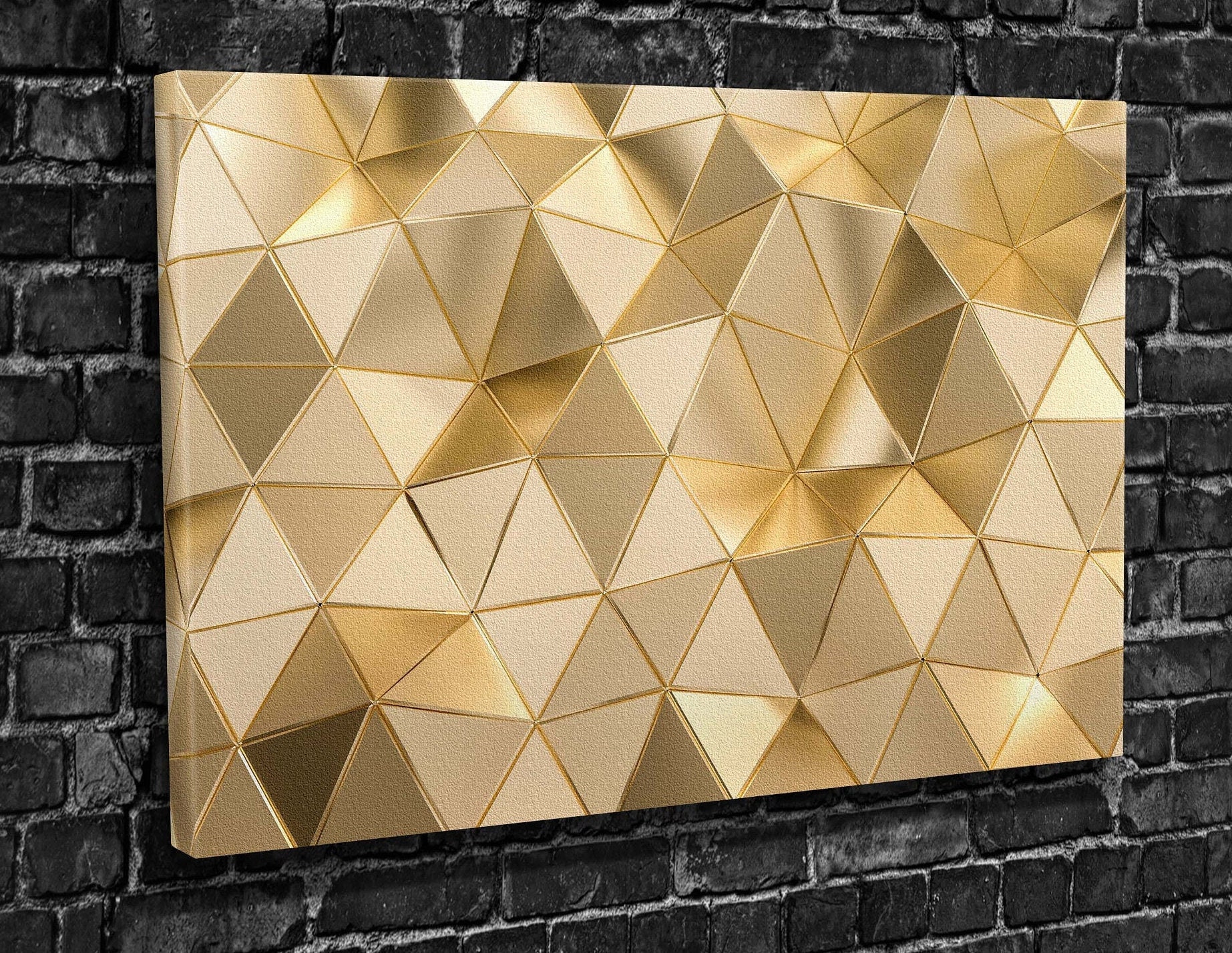Gold Abstract Canvas Print Floating Frame Option Canvas Etsy