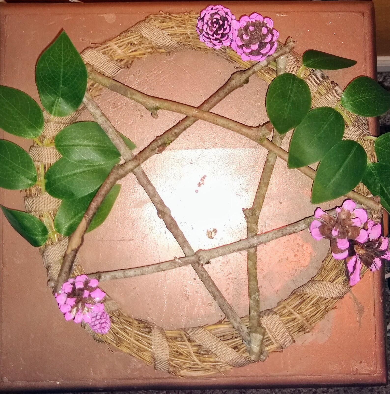 Wiccan pentacle wreath pagan gift spring or summer Etsy