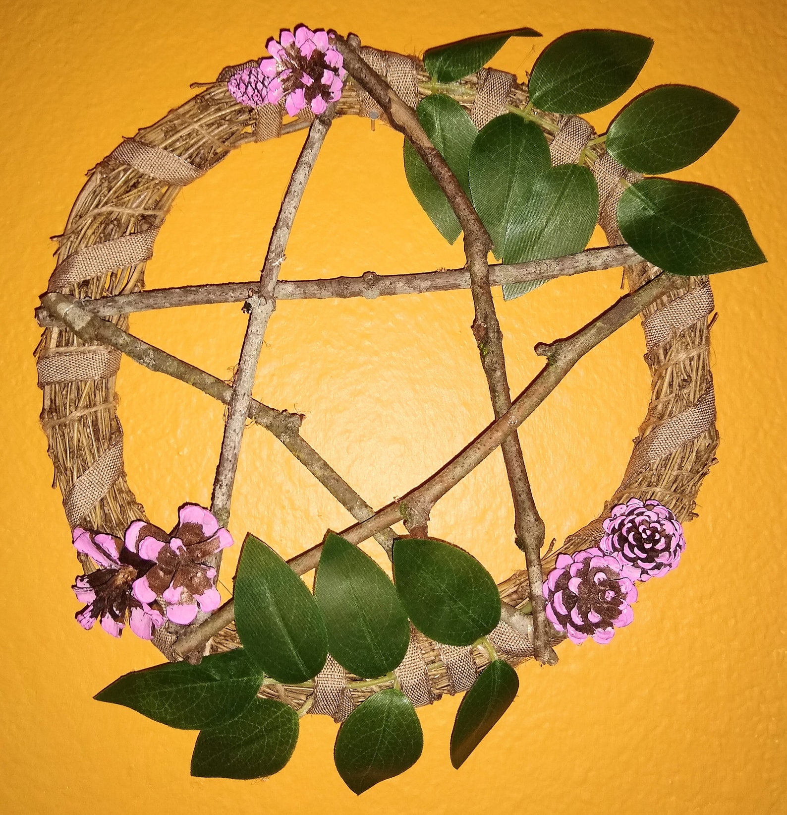 Wiccan pentacle wreath pagan gift spring or summer Etsy