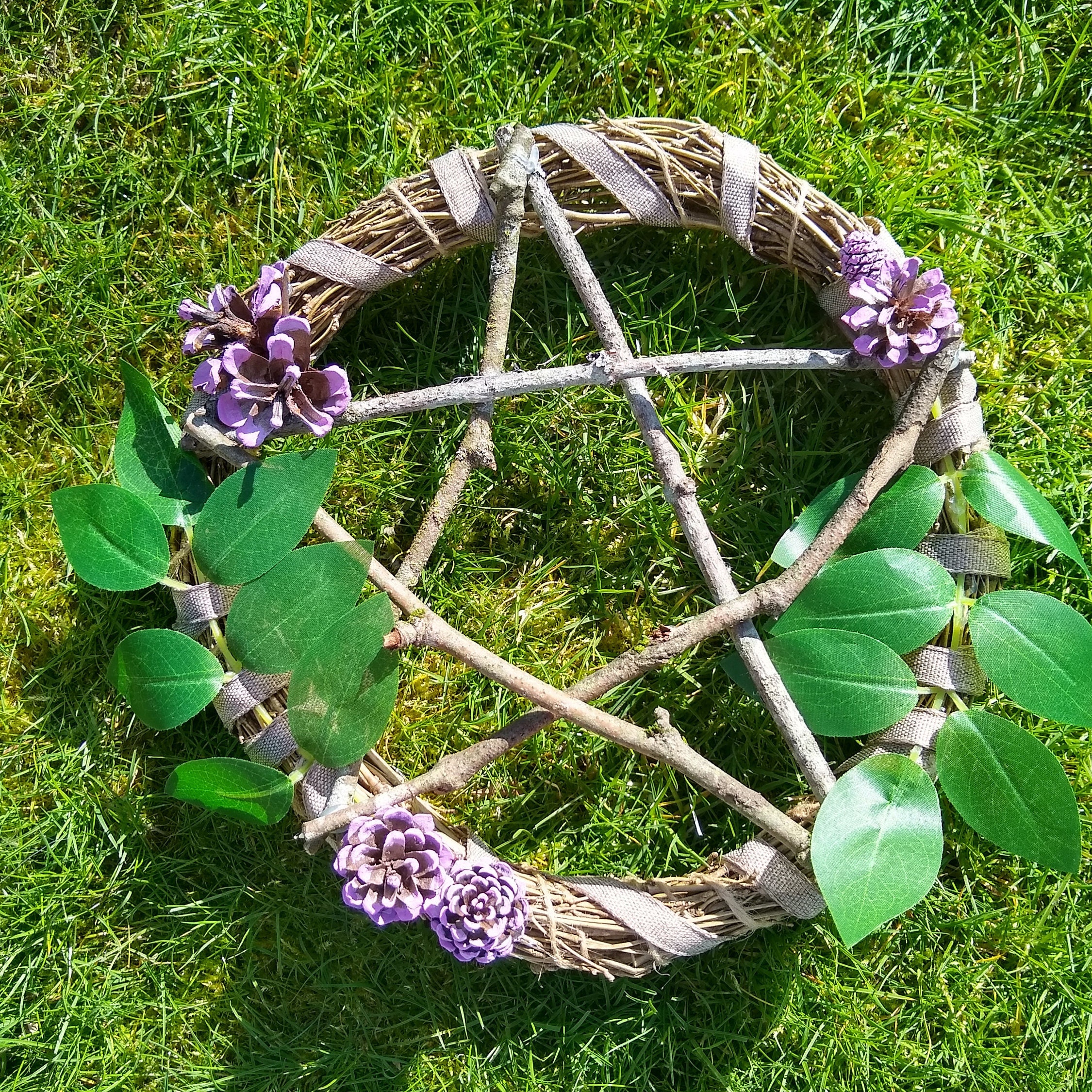 Wiccan pentacle wreath pagan gift spring or summer Etsy