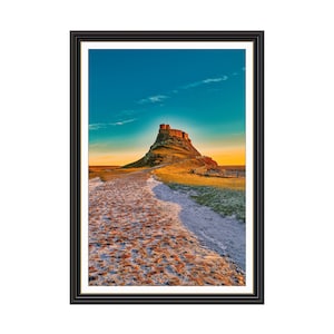 Lindisfarne Holy Island Castle - Stampa artistica giclée Poster da parete, regalo per la casa, regalo di anniversario, regalo di compleanno, inaugurazione della casa