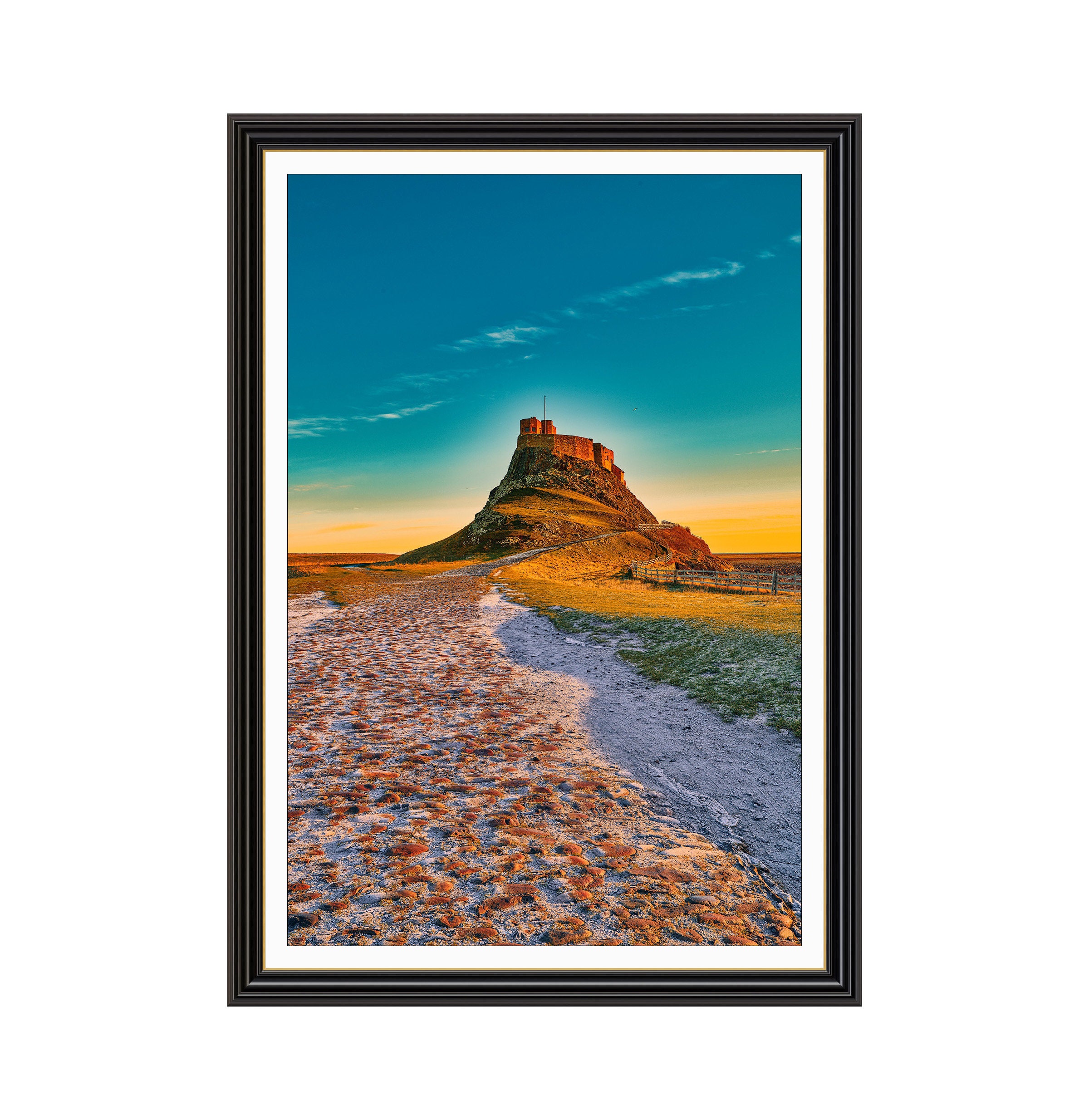 Lindisfarne Holy Island Castle - Giclée Fine Art Print Wall Poster, Gift for Home, Anniversary Gift, Birthday Gift, House Warming