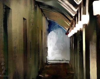 GW Mireles "The Dark Corridor" Photographic Art Print Unframed Digital Illustration Fine ArtPhotography Wonderful Professional Photographer
