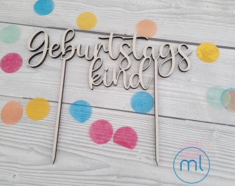 Cake Topper Geburtstagskind aus Holz | Caketopper Geburtstag| Happy Birthday Cake Topper|