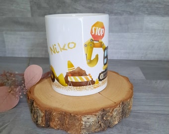 Tasse Kinder Bagger | Tasse personalisiert | Tasse Baustelle | Tasse Geschenk | Tasse mit Namen |