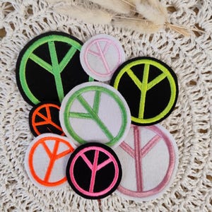 Applikation Peacezeichen| Applikation Peace | Button Peace|auf schwarzem oder weißem Filz