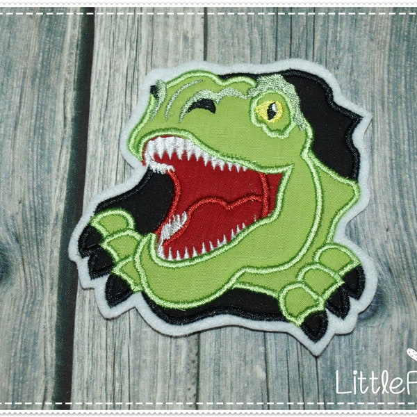 Applikation Drache| Stickapplikation Dinosaurier | T- Rex | Drachen |