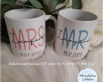 Tasse personalisiert | Tasse mit Wunschname | Tasse Mrs Mr | Tasse mit Namen