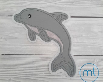 Große Delfin Applikation|  Stickapplikation Delfin | Delfine | Bügelbild Delfin XXL