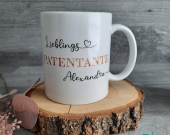 Geschenk für die Paten |Tasse Patenonkel  |Patentante|Herzchen | Taufe |Tasse personalisiert | Tasse mit Wunschname | Geschenk zur Taufe |