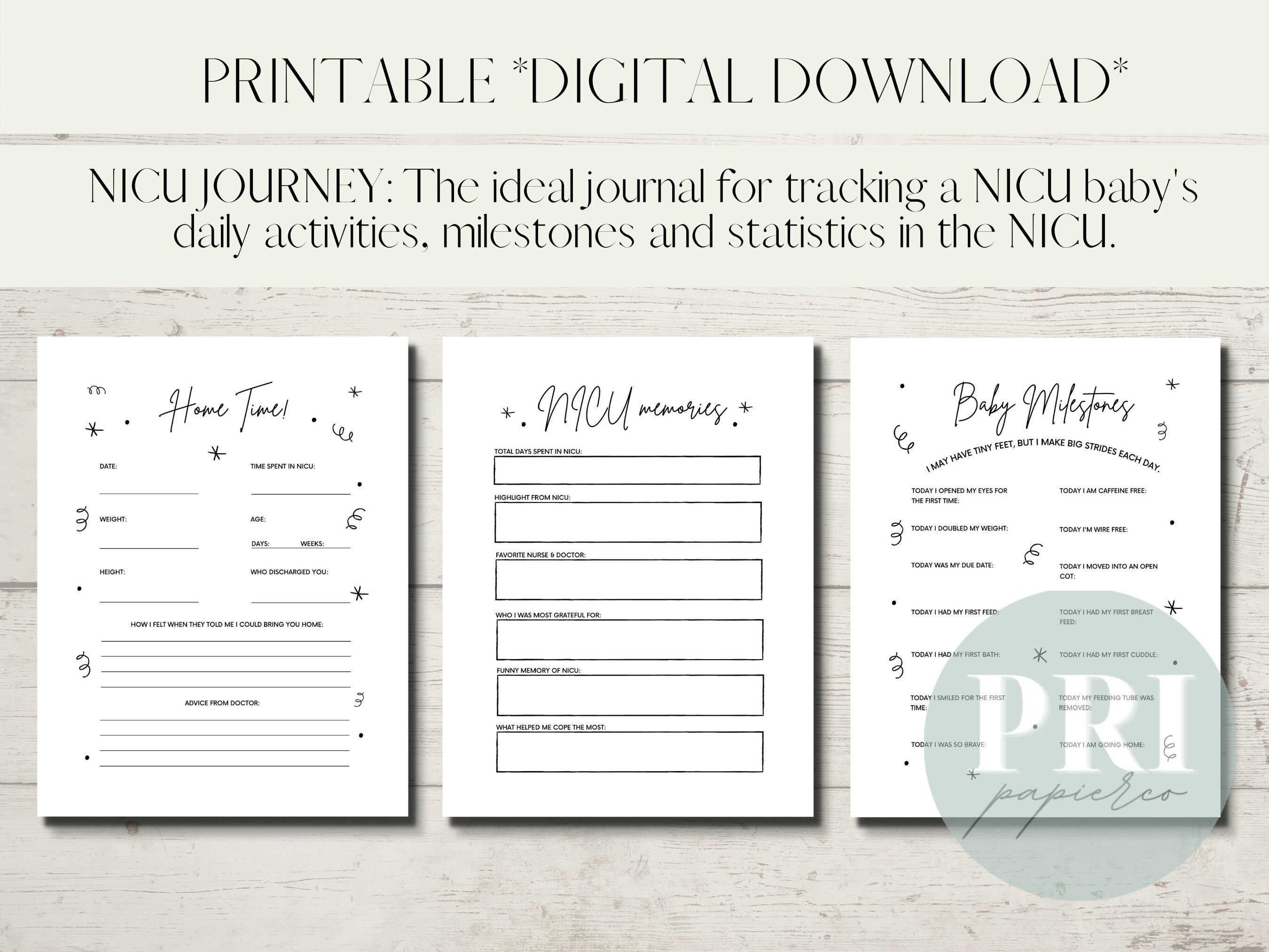 NICU Baby Book NICU Journal Preemie Baby Book Preemie Etsy