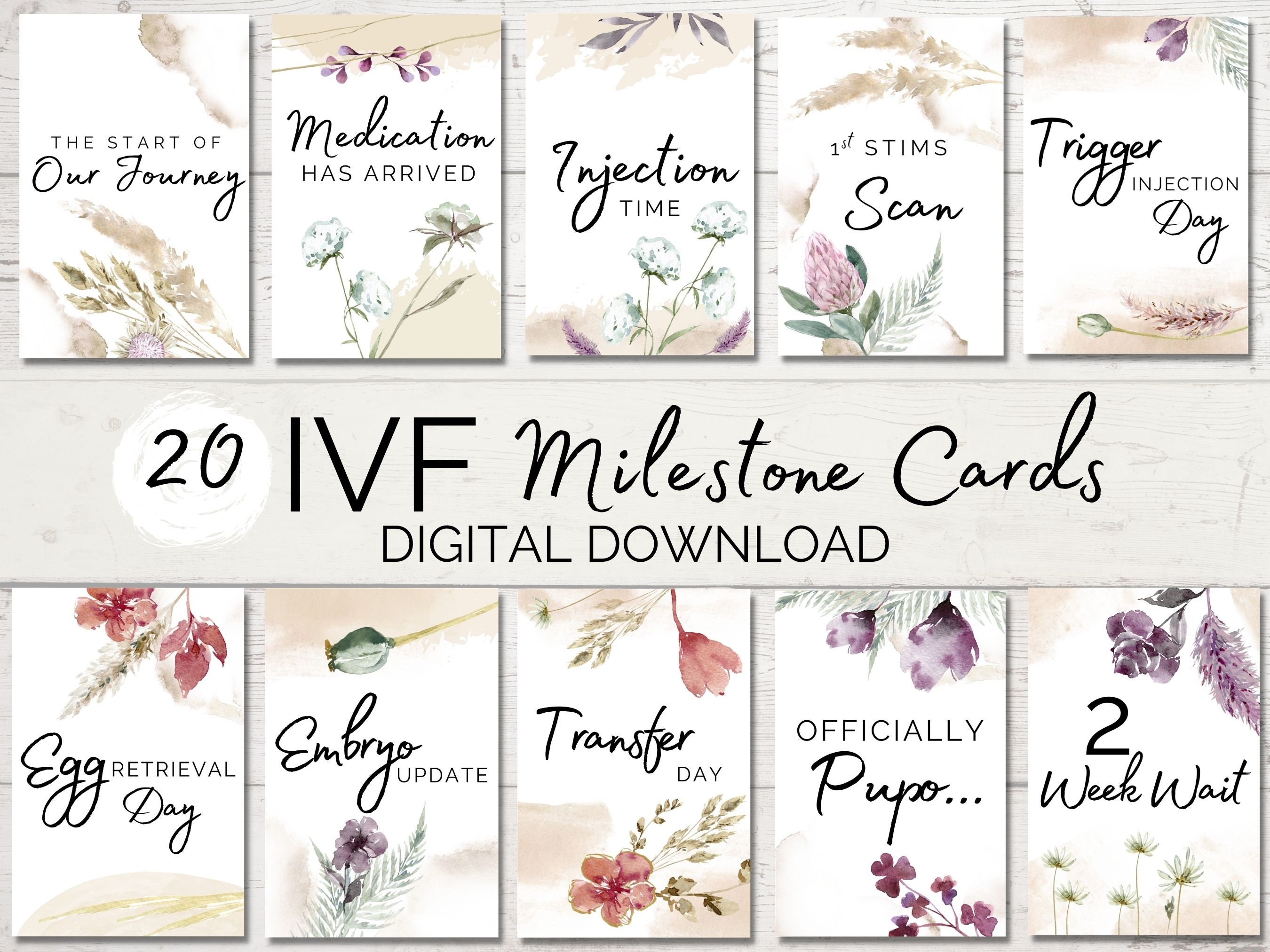 IVF Milestone Cards, IVF Gift, IVF Journey Cards - Etsy
