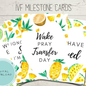 Cartes d'étape d'ananas d'IVF, cadeau d'IVF, cartes d'étape d'IVF, imprimables d'IVF, cadeaux d'infertilité,