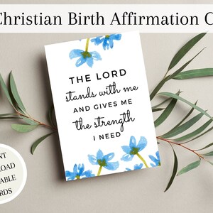 Christliche Geburtsbestätigung, 30 druckbare Karten, positive Geburtszitate, Geburtsbestätigungskarten christlich, Wildblumen, christliche Schwangerschaft