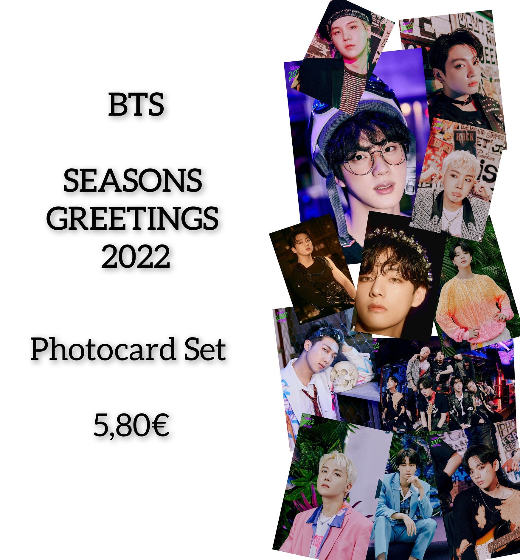 BTS Seasons Greetings 2022 Photocard Set 8/7 pcs Etsy