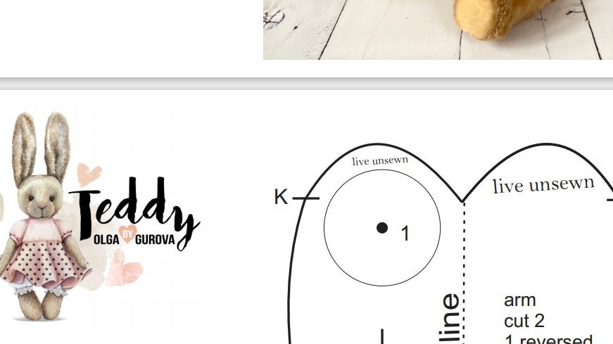 Teddy Bear PDF Sewing Pattern stuffed bear 12 inches bear | Etsy