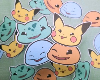 Chubby Pokemons - Sticker Pack - Starters First Gen