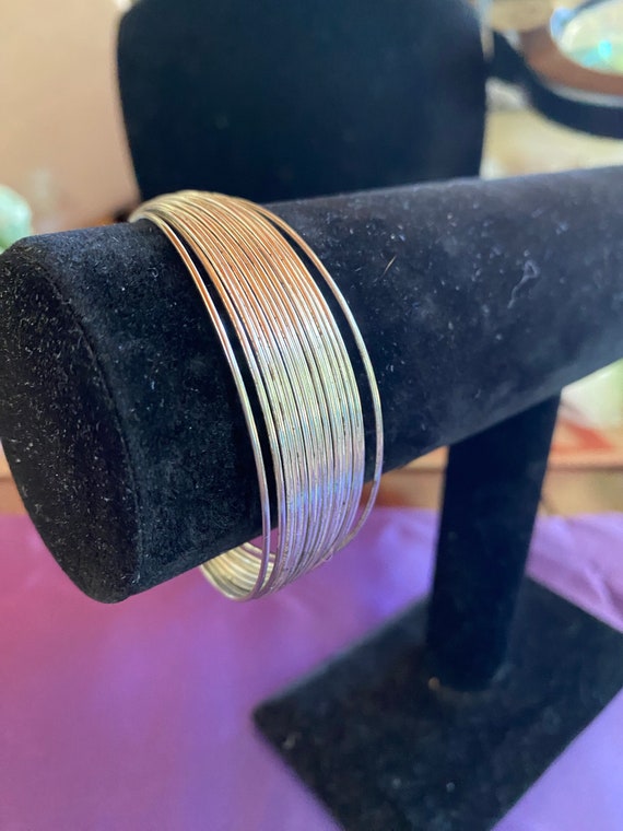 Silvertone Wire Cuff Bracelet - image 3