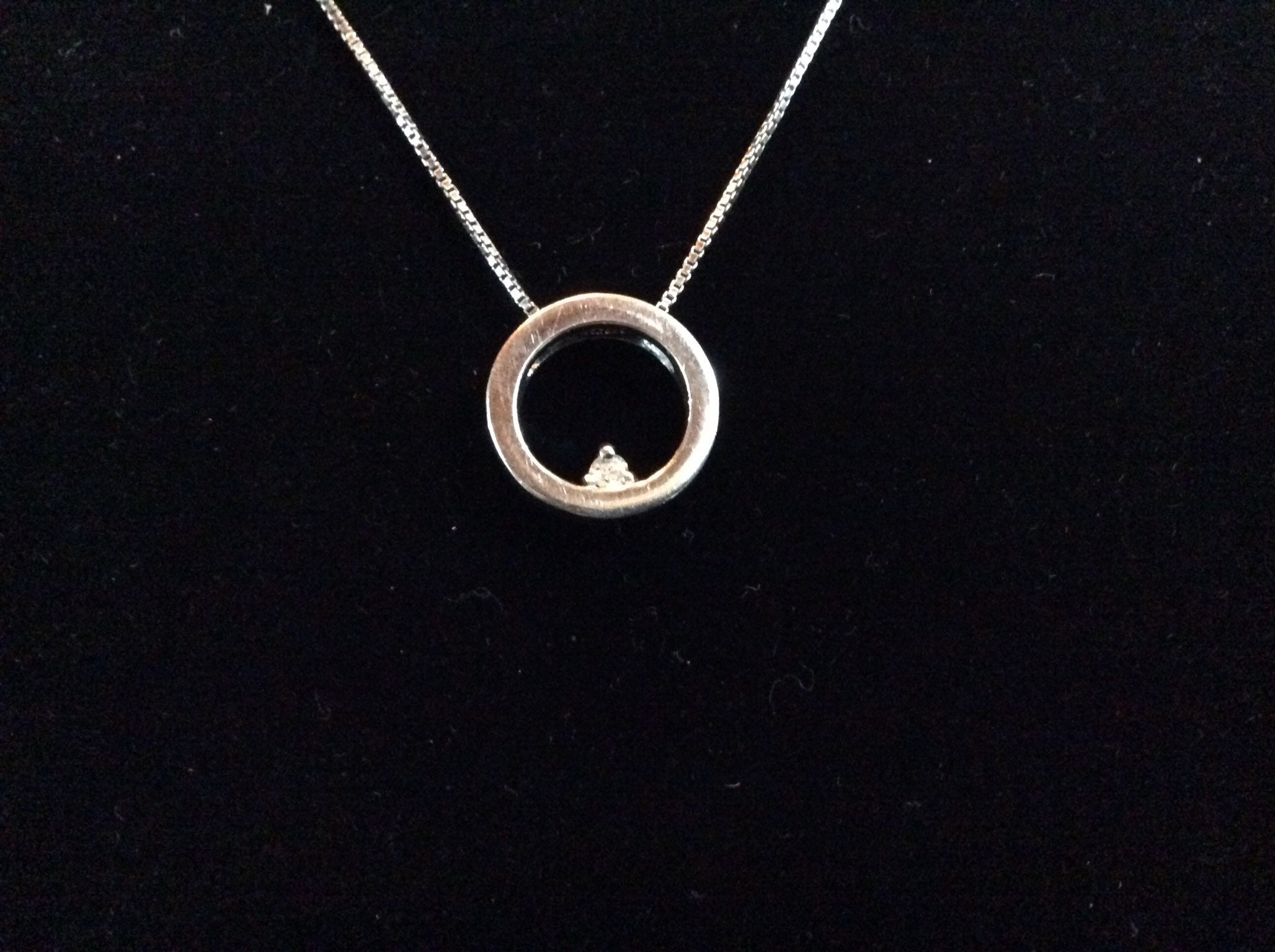 Signed Sterling Silver Necklace and Pendant With a Diamond Etsy UK