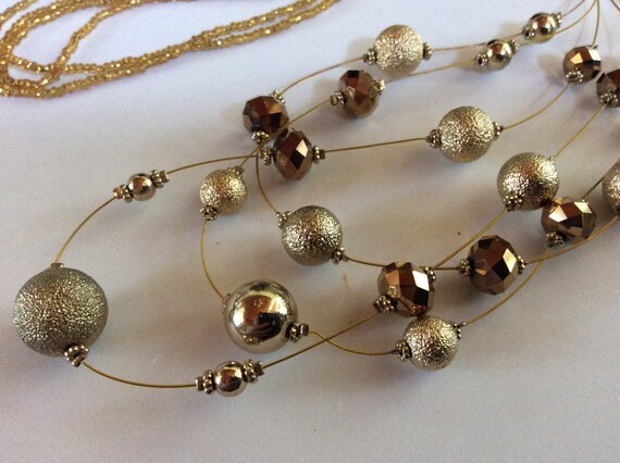 Artisan made Beaded Multi Stranded Necklace - image 3