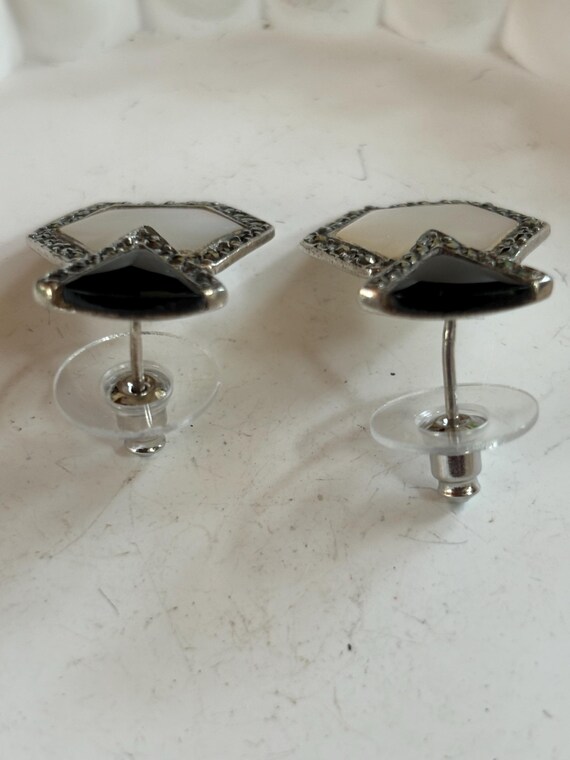 Pretty Antique Sterling Silver (925) Abalone, Ony… - image 4