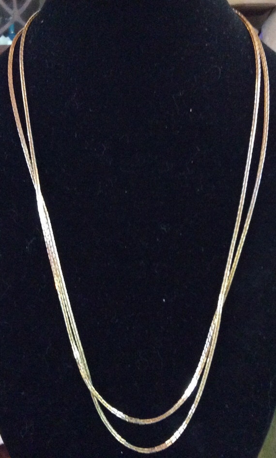 Super Long Gold Toned Serpentine Chain Necklace