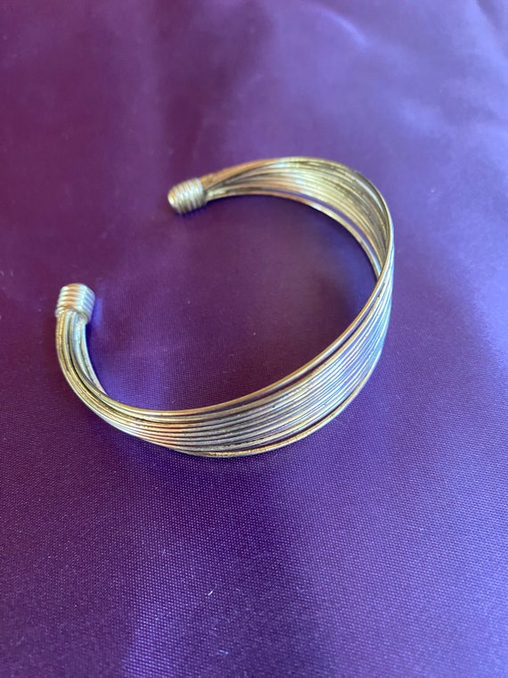 Silvertone Wire Cuff Bracelet - image 1