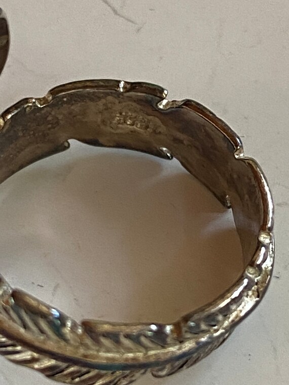 Sterling Silver (925) Feather Ring - image 4