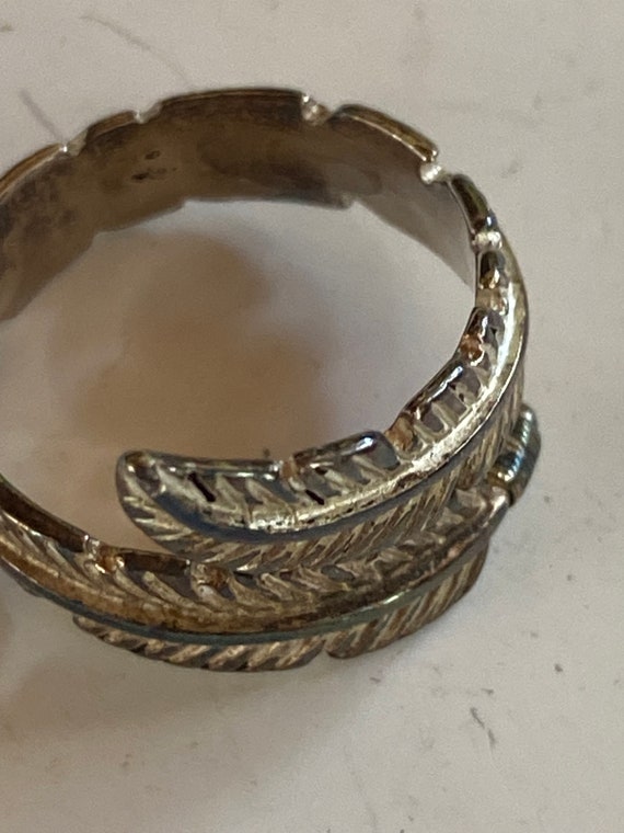 Sterling Silver (925) Feather Ring - image 3