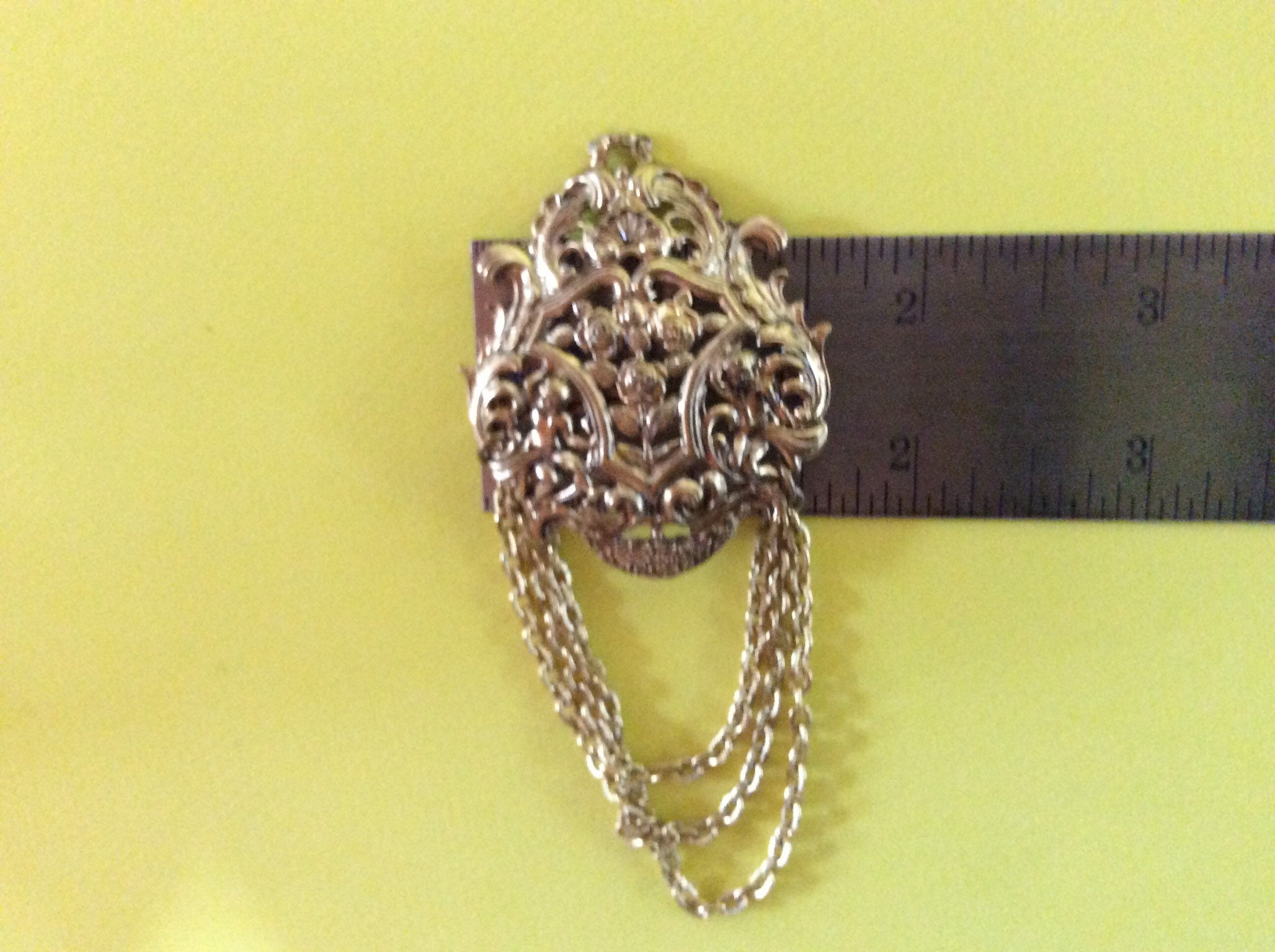 Victorian Style Brooch With Chains Etsy
