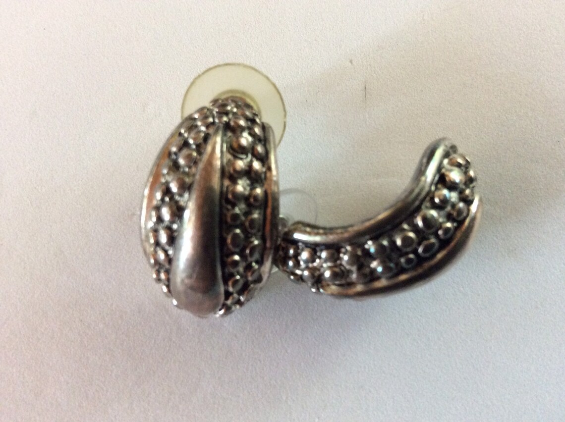 Premier Designs Silver Curved Earrings Etsy