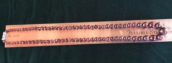 Graduated Faceted Garnet bead Necklace - image 2