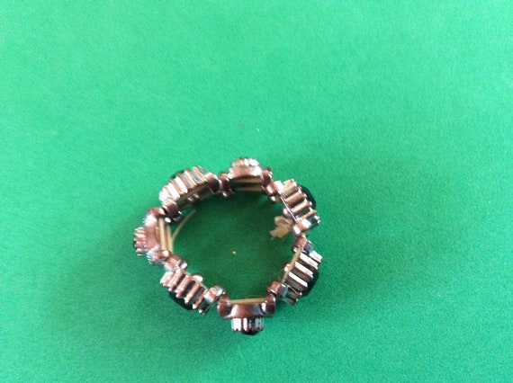 Black Stoned Stretchy Ring - image 2