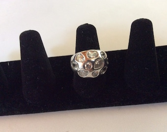 Lia Sophia Silver Rhinestone Ring