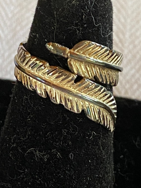Sterling Silver (925) Feather Ring - image 1