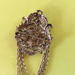 Victorian style Brooch with chains image 2