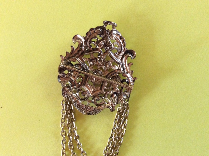 Victorian style Brooch with chains image 2