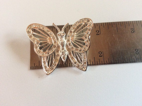 Roman marked Glittery Butterfly Pin/Brooch - image 4