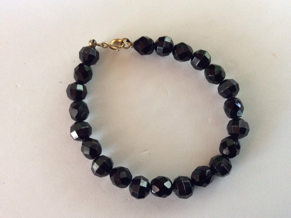Three pretty Black Beaded Bracelets - image 4